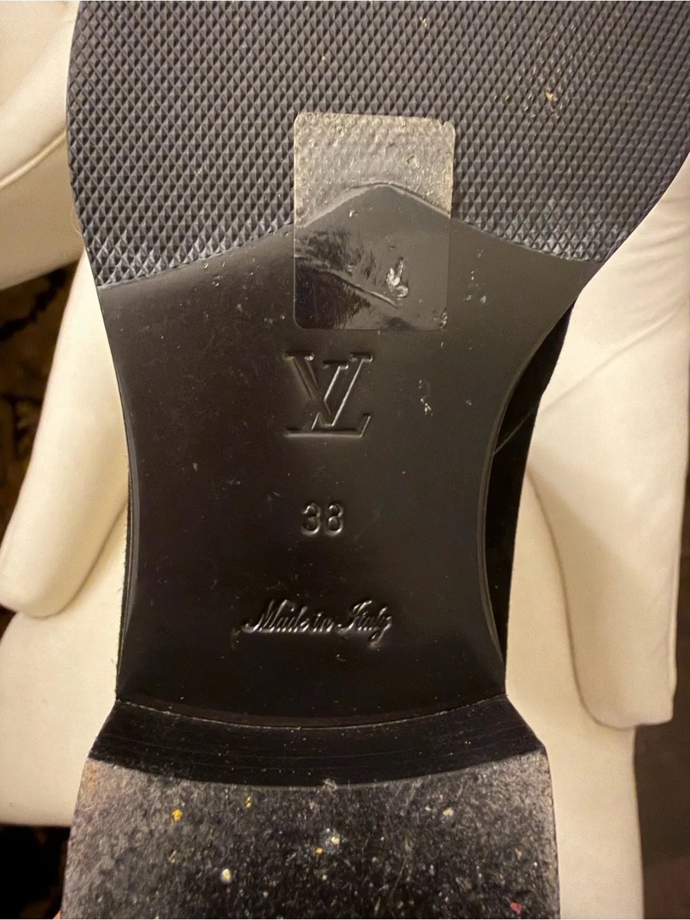Louis Vuitton Black Suede Over-the-Knee Boots with Gold Zip Accent